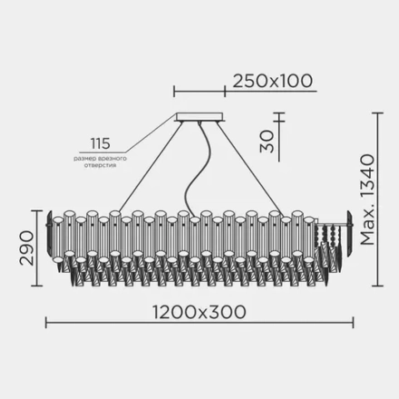 Подвесная люстра MODELUX ML.7088.1200L CR