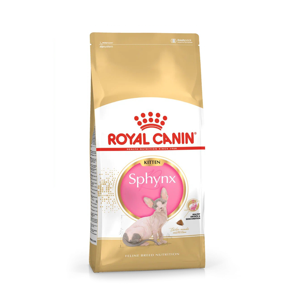 Royal Canin Sphynx Kitten Киттен Сфинкс Корм сухой для котят породы Сфинкс в возрасте от 4 до 12 месяцев 2кг