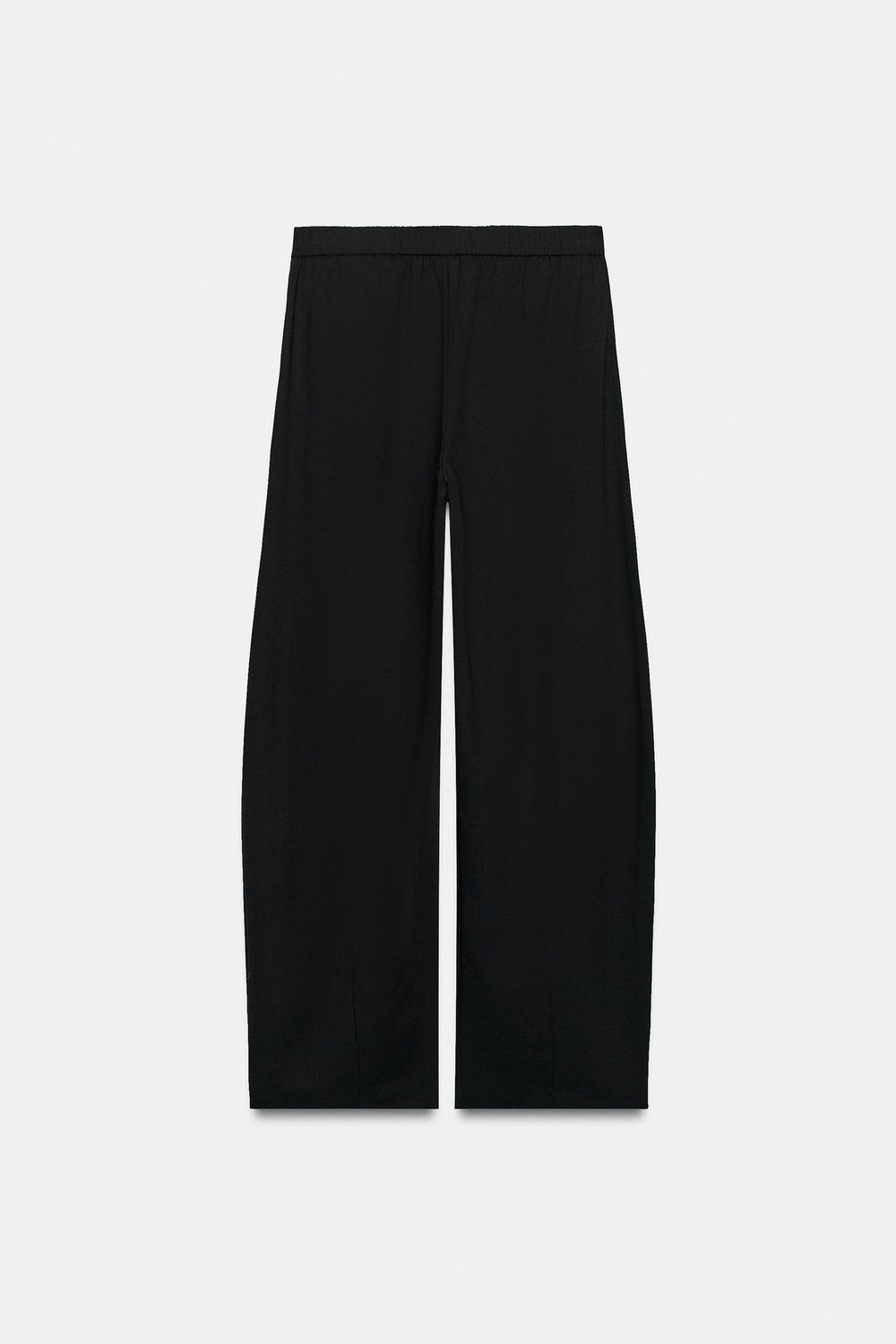 ZARA БРЮКИ BARREL СО СКЛАДКАМИ, ЧЕРНЫЙ