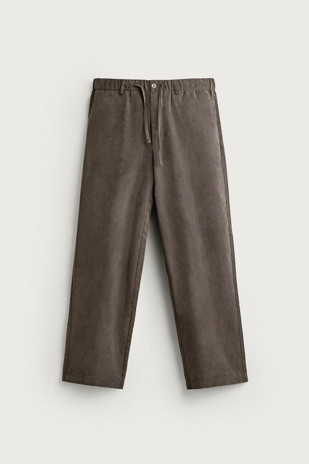 ZARA СТРУЯЩИЕСЯ БРЮКИ RELAXED FIT, РОЗОВАТО-КОРИЧНЕВЫЙ