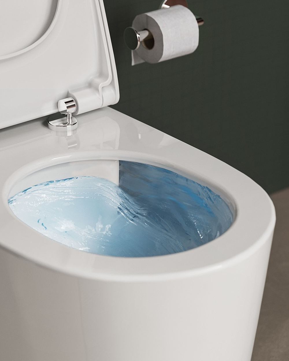 Унитаз подвесной Vitra Nest QuantumFlush безободковый, c ламинарным потоком (7870B403-0075) сиденье Vitra Nest с микролифтом (220-003R409)