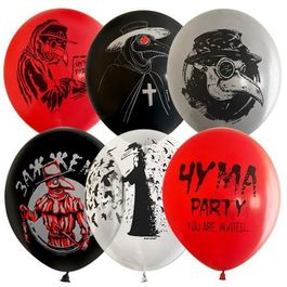Воздушные шары 12"/30см ассорти рис. Чума Party 25шт