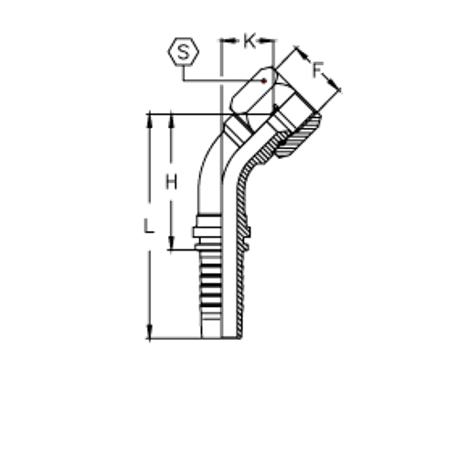 Фитинг DN 06 JIC (Г) 9/16 (45)