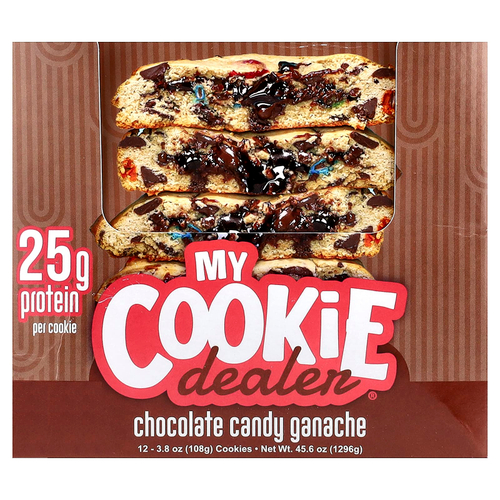 My Cookie Dealer Protein, протеиновое печенье, со вкусом шоколадного ганаша, 12 шт. по 108 г (3,8 унции)