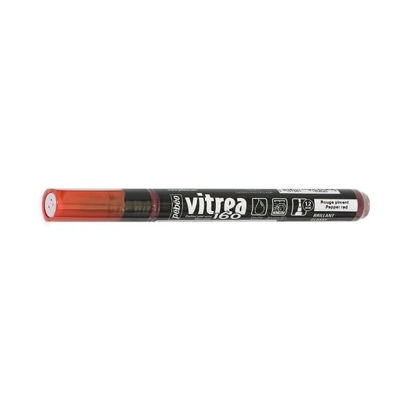 Маркер по стеклу Vitrea 160 глянцевый 1.2 мм, перо круглое, 6 шт, 118082 красный перец, Pebeo