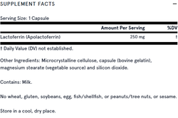 Lactoferrin 250 мг 30 капсул Jarrow Formulas