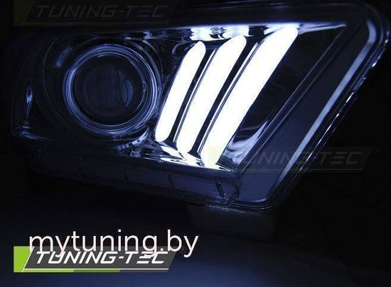 Передние фары tube light chrome для Ford Mustang V