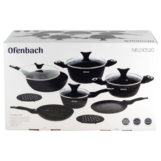 Набор посуды Ofenbach NB 100520 (12 предметов) из алюминия с мраморным покрытием