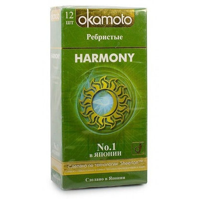 Ребристые презервативы OKAMOTO Harmony, (12 шт) (Цвет: телесный)