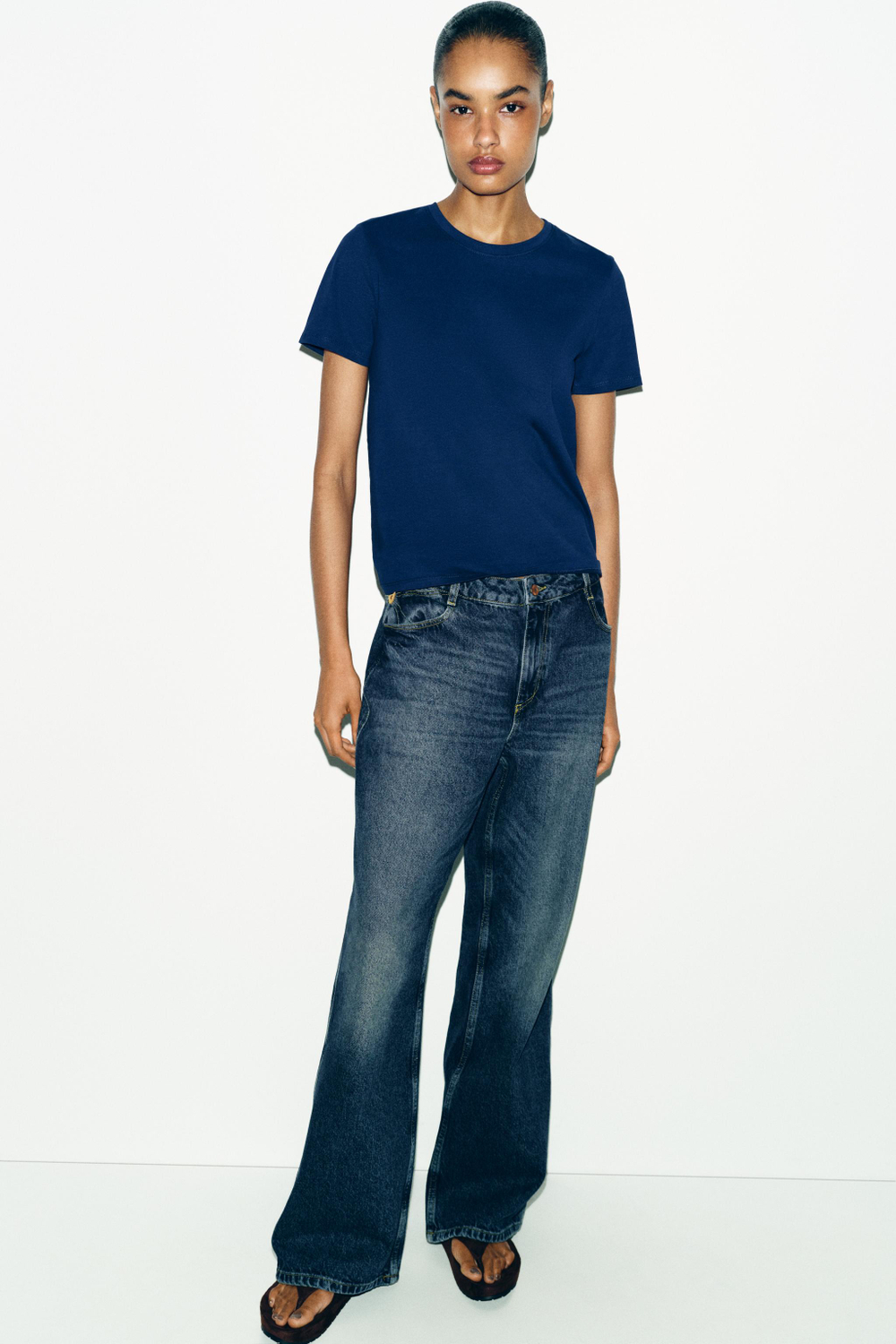 ХЛОПКОВАЯ ФУТБОЛКА В СТИЛЕ РУСТИК — ZARA