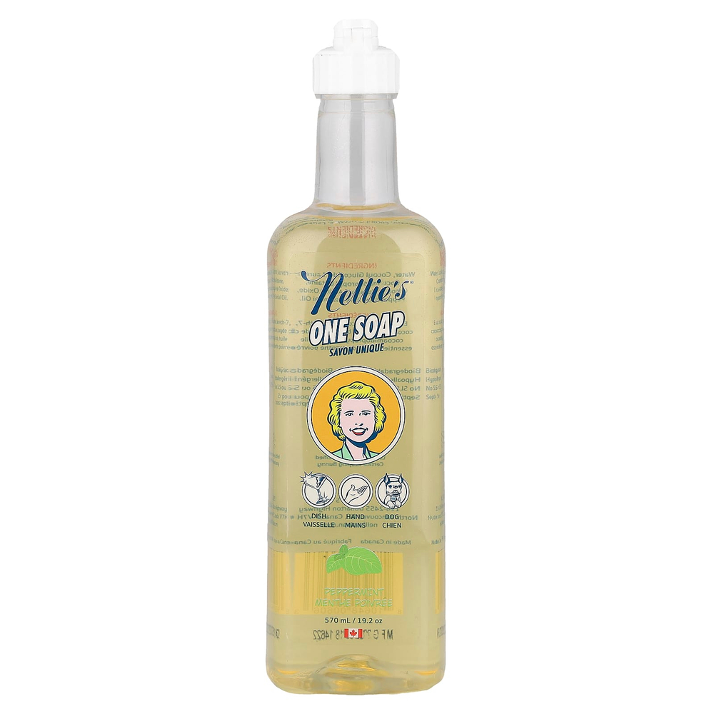 Nellie's, One Soap, перечная мята, 570 мл (19,2 унции)