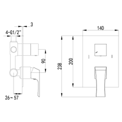 Смеситель Lemark Unit LM4527C для ванны и душа, встраиваемый