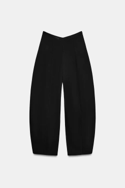 ZARA БРЮКИ BALLOON С ВЫСОКОЙ ПОСАДКОЙ, ЧЕРНЫЙ
