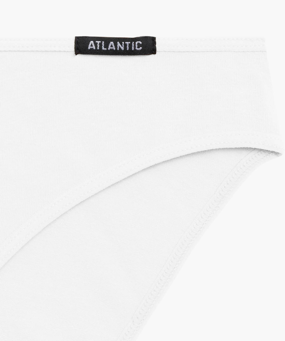 Женские трусы слипы спорт Atlantic, набор 3 шт., хлопок, белые, Basic 3BLP-580