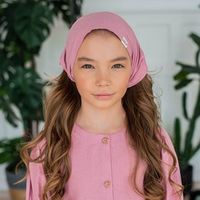 Косынка хлопковая на резинке "Пион" подростковая