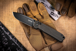 Складной нож SRM Rubik Large Satin сталь 10Cr15CoMoV рукоять Black Micarta (7228L-MB)