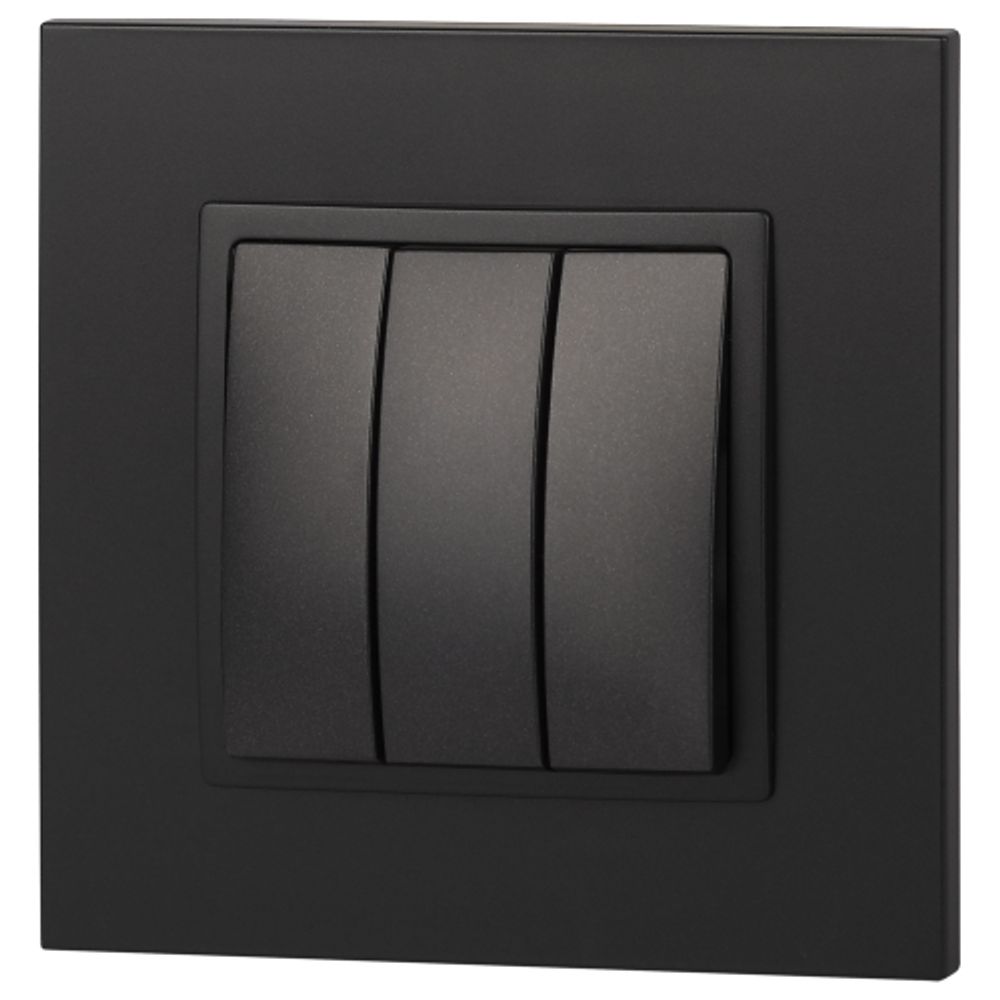 Выключатель ЭРА Elegance 14-1107-05 тройной 10АХ-250В IP20 антрацит | Эра Elegance