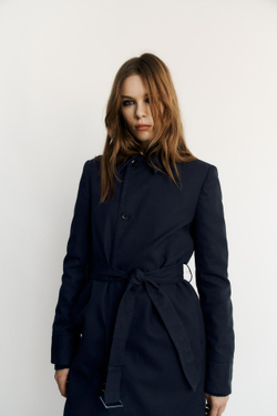ZARA ТРЕНЧ ИЗ 100% ХЛОПКА, МОРСКОЙ СИНИЙ