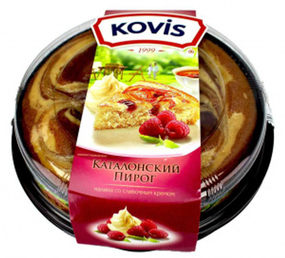 Пирог Каталонский бисквитный малина со сливками Kovis 400г (6шт)
