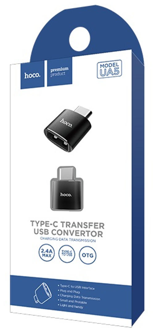 OTG TYPE-C на USB Hoco UA5 чёрный