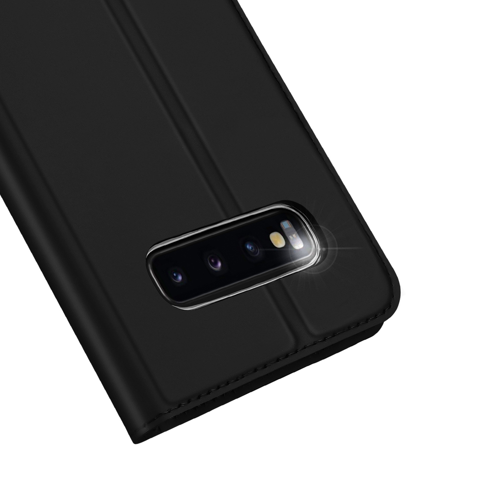 Чехол книжка из PU кожи черного цвета от Dux Ducis для Samsung Galaxy S10 Plus, серия Skin Pro Series Case