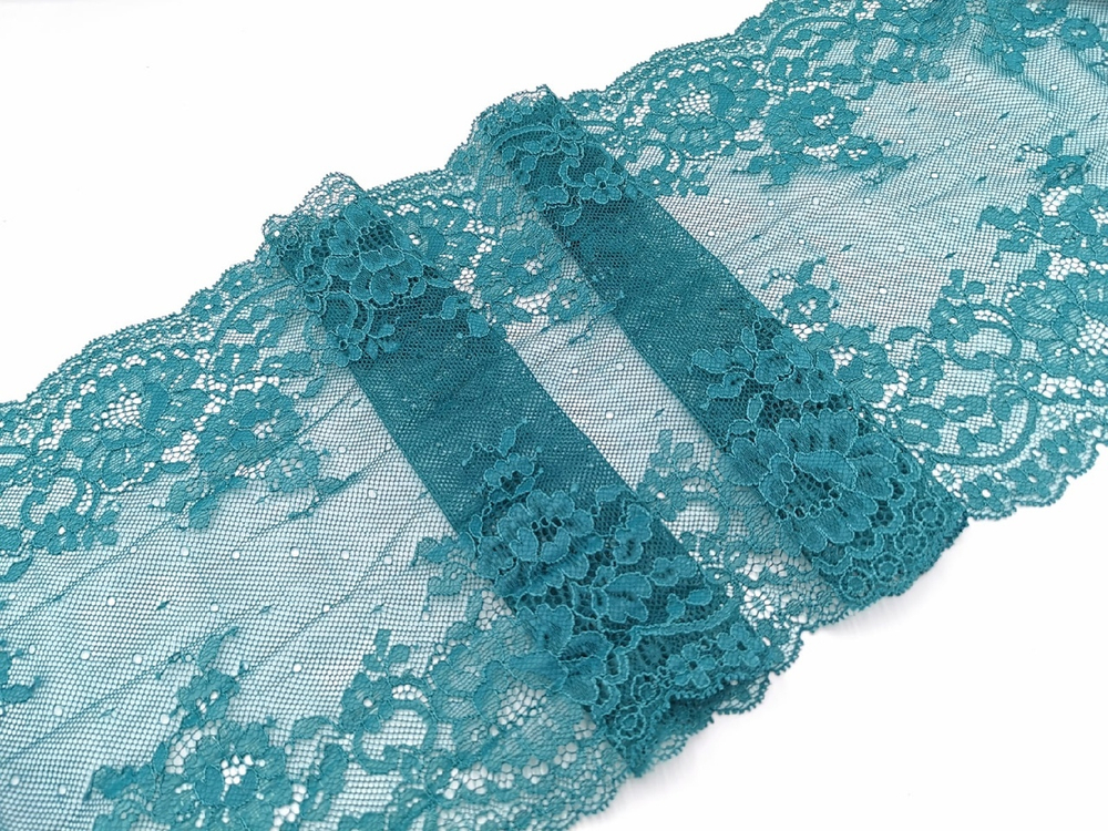 Эластичное кружево, 23см, малахит, (Арт: EK-2614), м