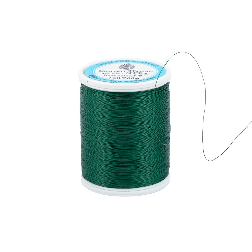 Нитки для пэчворка SumikoThread 200 м, (219 ярд), 15 т.зеленый