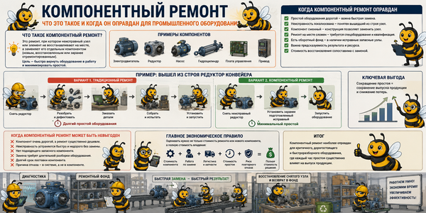 Что такое компонентный ремонт и когда он оправдан промышленного оборудования ? Что такое компонентный ремонт и когда он оправдан промышленного оборудования ?