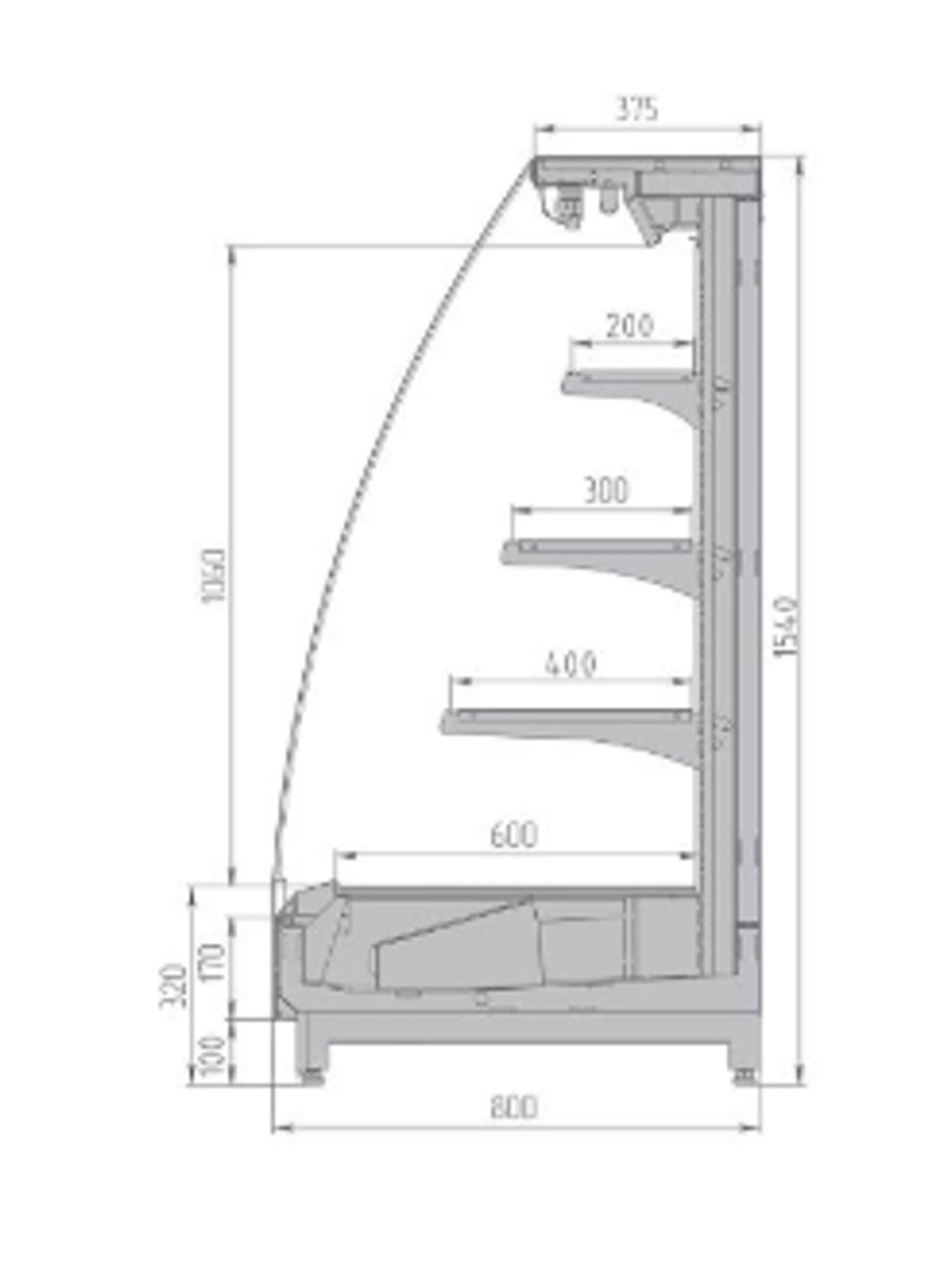 Витрина холодильная BRANDFORD Ikar Slim 190