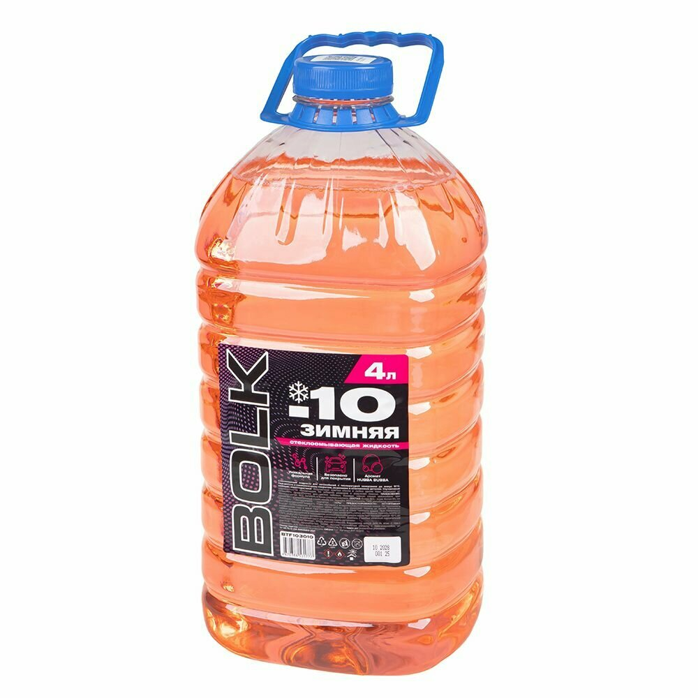 Жидкость омывателя незамерзающая -10 BOLK ЗИМНЯЯ готовая Hubba Bubba 4 л BTF103010