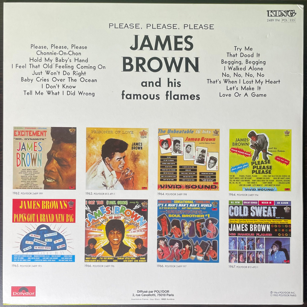 James Brown And His Famous Flames ‎– Please, Please, Please (Франция 1983г.)