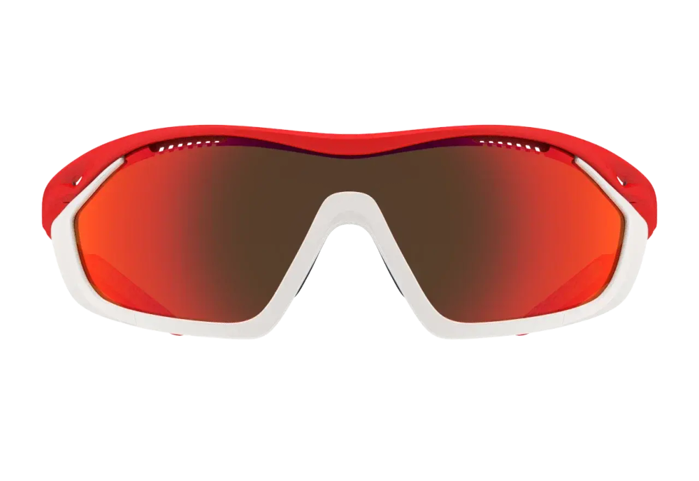 Спортивные очки с диоптриями 720armour Analog Pro / Matte Neon Red Orange / Matte White Gasket / Smoke Full Red Ti Lens