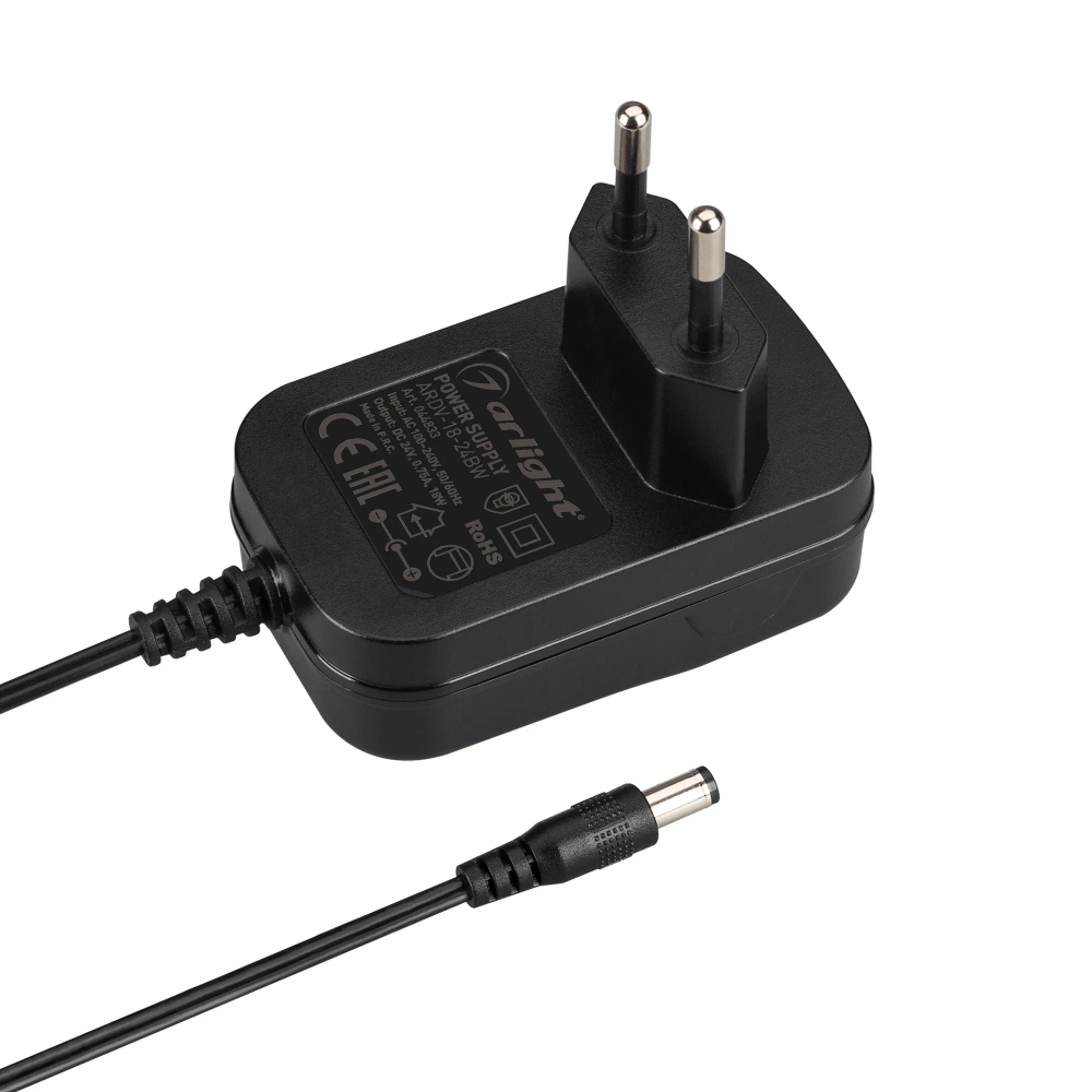 Блок питания ARDV-18-24BW (24V, 0.75A, 18W) (Arlight, Адаптер, 3 года) 044833