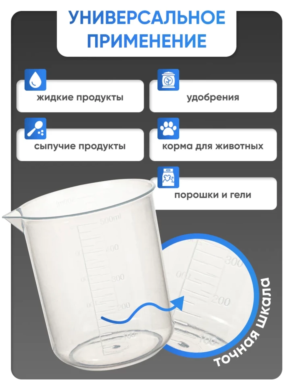 Стакан 500 мл п/п с носиком, Лаборио