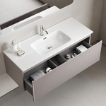 Тумба подвесная SANCOS Сноб Р 1.0 (Snob R 1.0) 1195х445х406, c одним ящиком оснащенным доводчиками, Пыльная роза (Doha Soft), арт.SNR1.0120SM