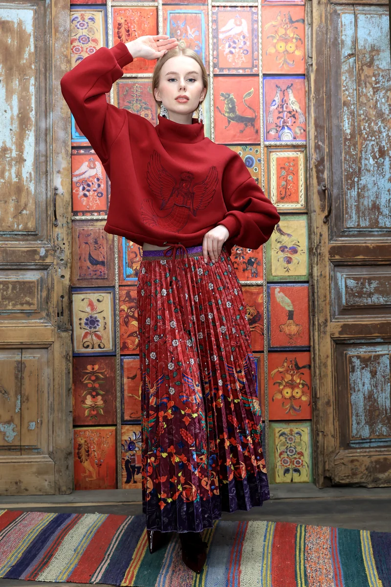 Юбка "Эссе (бархат). Масленица"