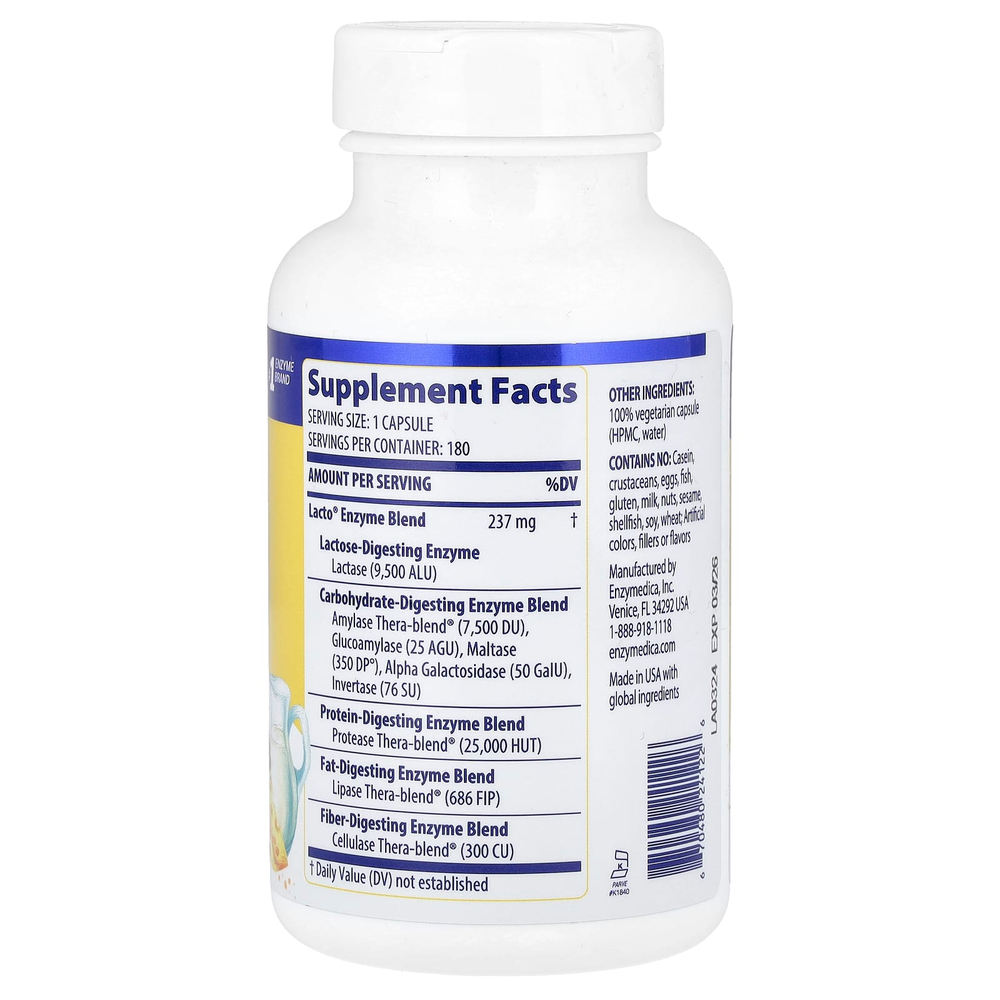 Enzymedica, Lacto®, 180 капсул
