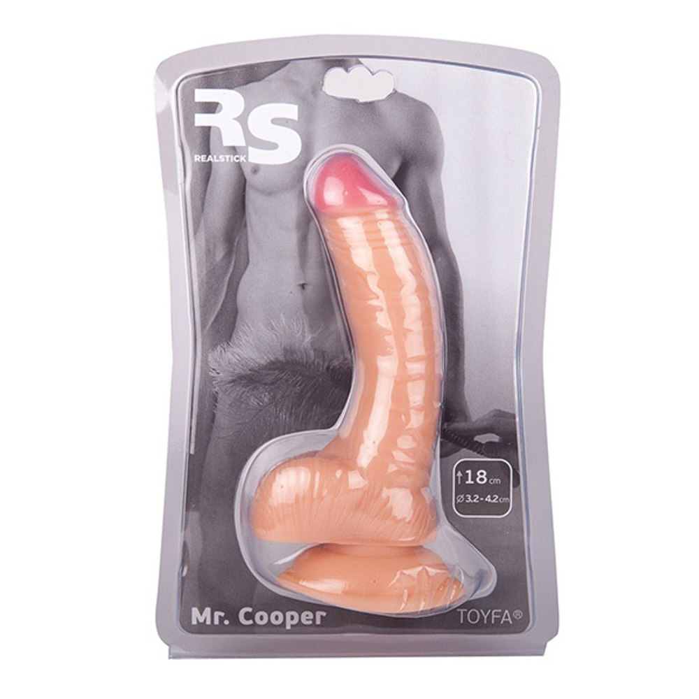 Телесный фаллоимитатор 18см с присоской ToyFa RealStick Nude 582002