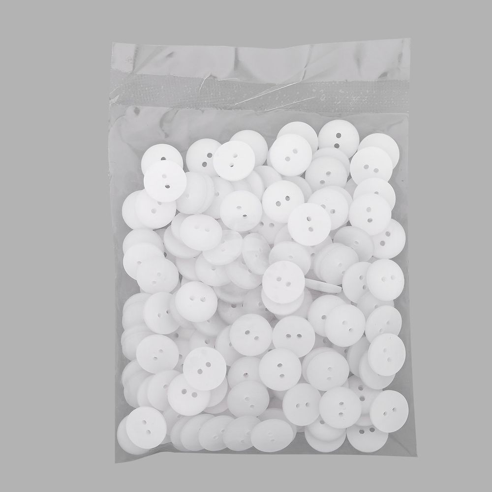 Пуговицы 2 прокола 22L=14 мм, пластик (White (белый)), CR-K18M, 144 шт
