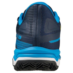 Мужские кроссовки теннисные Mizuno Wave Exceed Light 2 CC - dress blues/bolt2 neon/closine