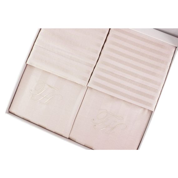 Постельное белье Jacquard (бежевое) евро TIVOLYO HOME Турция