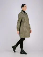 Плащ женский кожаный длинный Турция