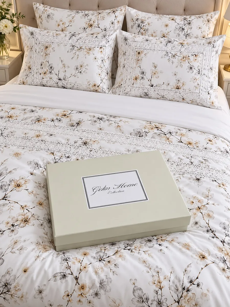 Gelin Home КПБ 6 пр. EBRU бежевый цвет пододеяльник 200*220, простынь 240*260, наволочки 50*70 2шт, декоративные наволочки 50*70 2шт GLNN546 — фото 6