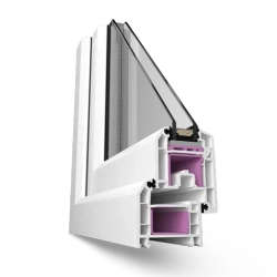 Пластиковое окно одностворчатое 58 мм 3 камеры 2 стекла