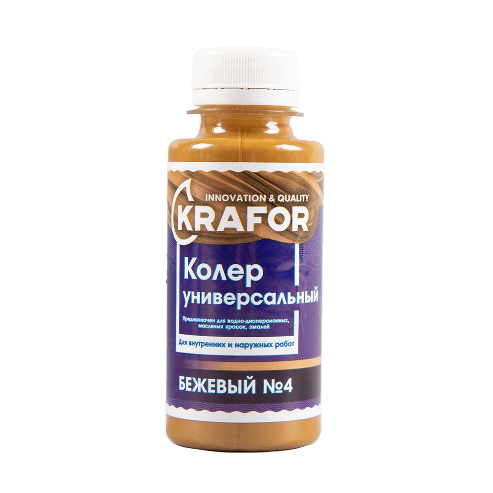Колер универсальный Krafor №4, бежевый, 100 мл, 32152