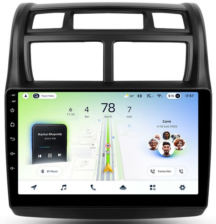 Магнитола для KIA Sportage 2 2008-2010 - Teyes CC4L монитор 9" IPS, Android 14, Быстрая, Snapdragon 662, CarPlay, 4G SIM-слот