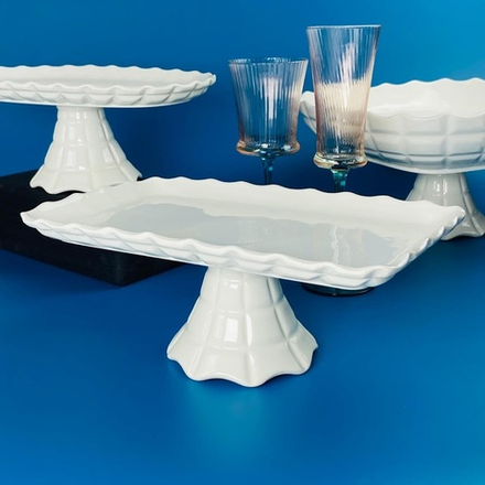 Lenardi 163-058 Прямоугольное блюдо 30х18х11,5см на ножке КОРНЕЛИЯ в под.уп.(х8)Фарфор