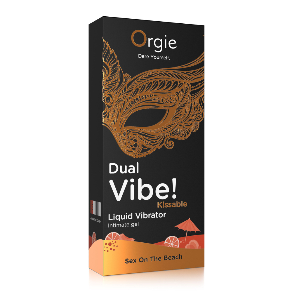 Съедобный жидкий вибратор Orgie DUAL VIBE! со вкусом коктейля SEX ON THE BEACH 15мл