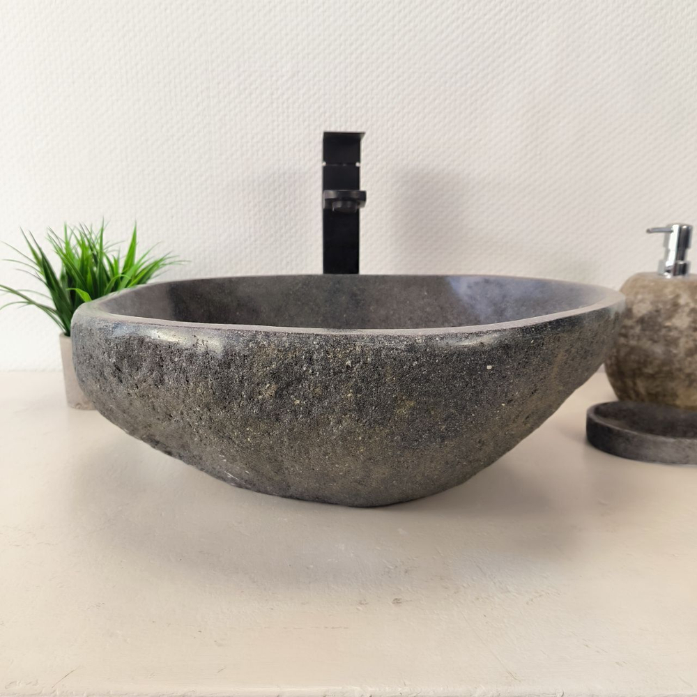 Раковина из речного камня RS-66013 46х37х15 из натурального камня