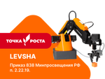 Четырехосевой учебный робот-манипулятор с модульными сменными насадками LEVSHA